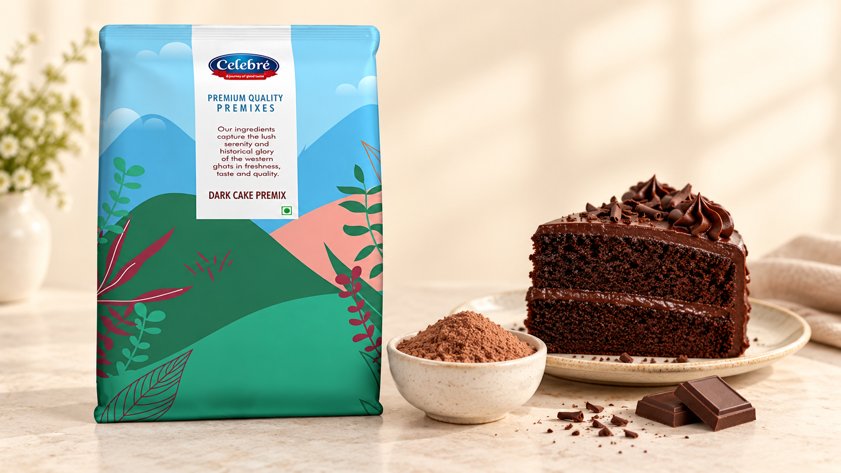 Eggless Cake Premix - Dark for commercial food production