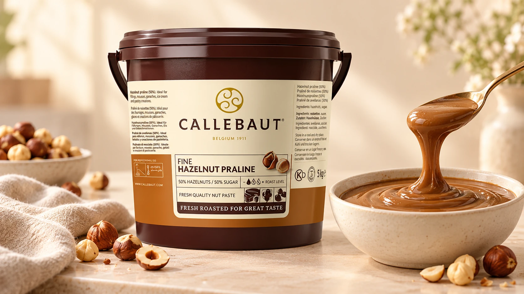 Hazelnut Praline PRA 663 for commercial food production