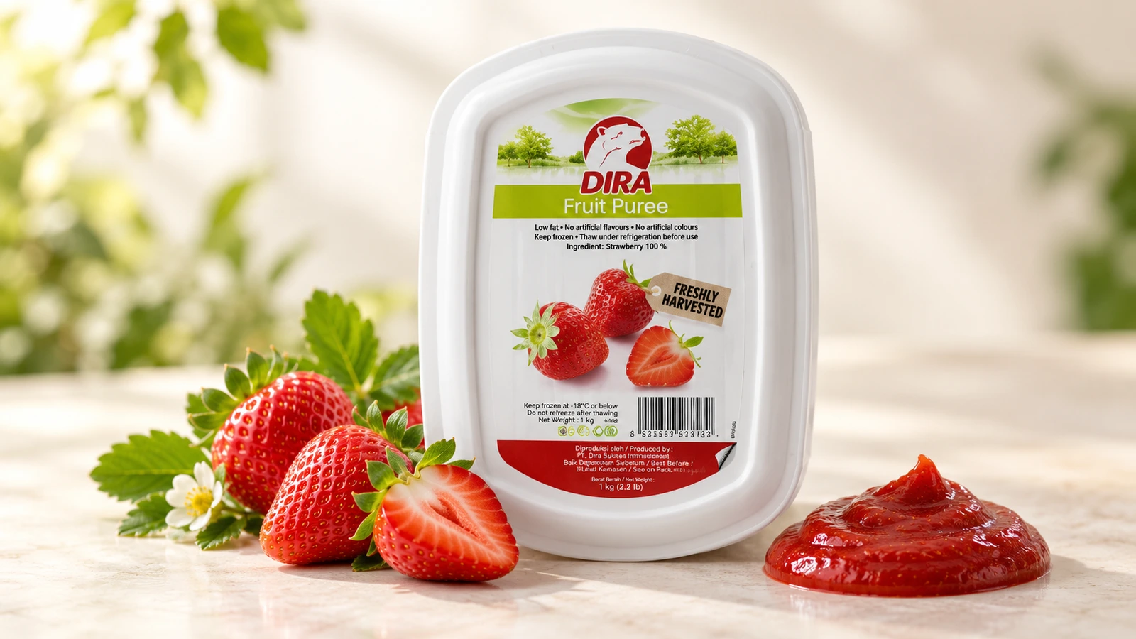 Strawberry Puree for commercial food production